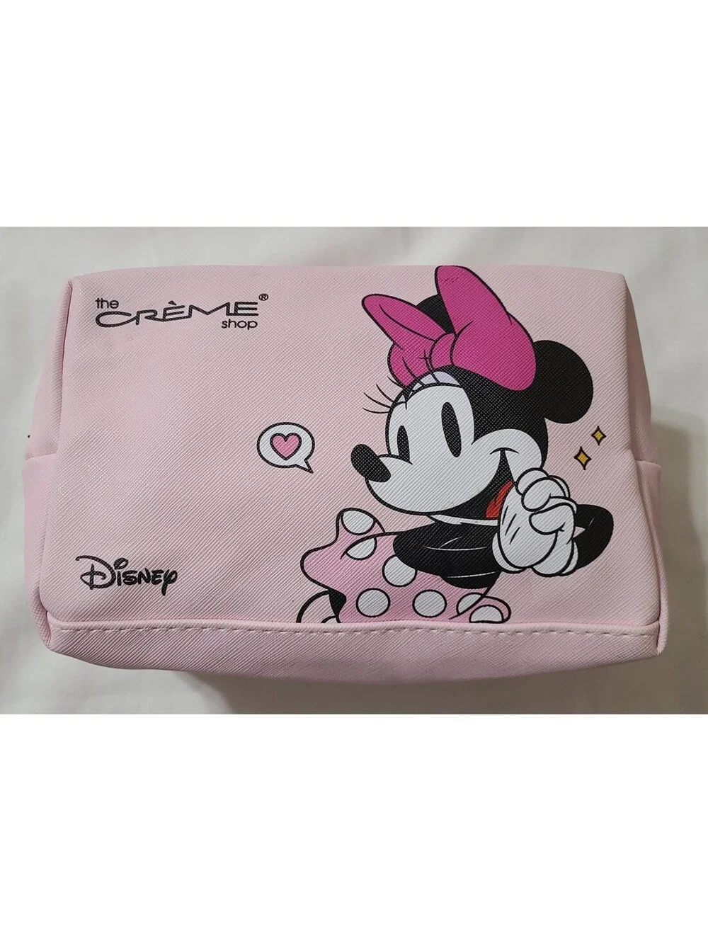 Disney Minnie Mickey Mouse The Creme Shop Makeup Cosmetic Bag Pink Travel Pouch